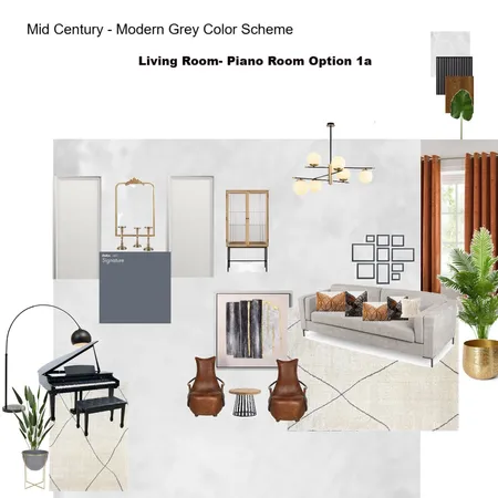 Grey Scheme Color Scheme- Piano Room Interior Design Mood Board by Asma Murekatete on Style Sourcebook