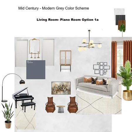 Grey Scheme Color Scheme- Piano Room Interior Design Mood Board by Asma Murekatete on Style Sourcebook