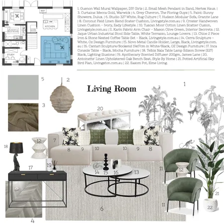 IDI Module 9 - Living Room Interior Design Mood Board by Candice Vorster on Style Sourcebook