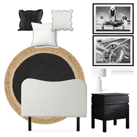 Black and white bedroom Interior Design Mood Board by E N V I S U A L      D E S I G N on Style Sourcebook