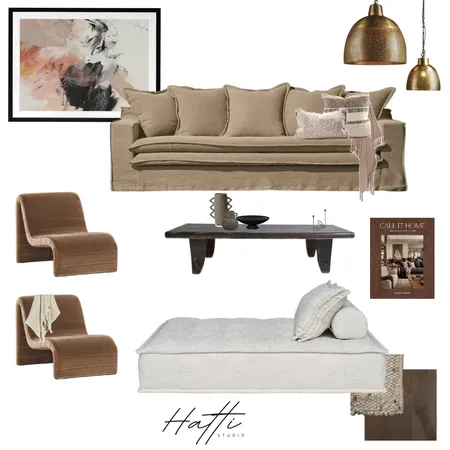 LA inspired Living room Interior Design Mood Board by Hatti Interiors on Style Sourcebook