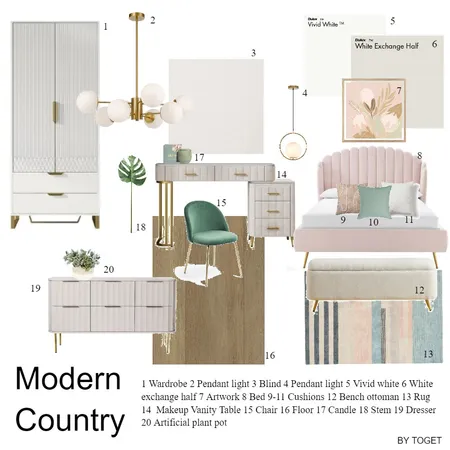 Modern Country Sample board Interior Design Mood Board by TOGET on Style Sourcebook