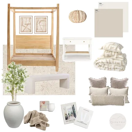 Calm Japandi Bedroom Interior Design Mood Board by Rockycove Interiors on Style Sourcebook