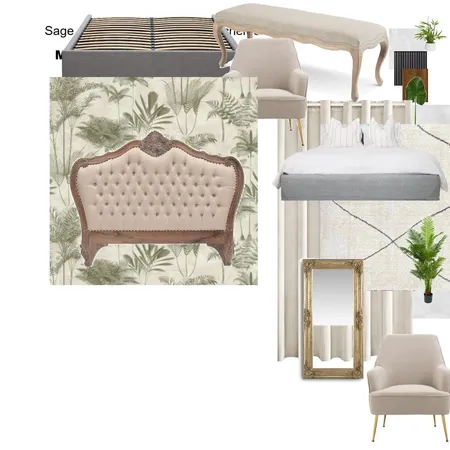 Master Bedroom option Wallpapered Walls Interior Design Mood Board by Asma Murekatete on Style Sourcebook