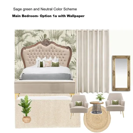 Master Bedroom option Wallpapered Walls.1a Interior Design Mood Board by Asma Murekatete on Style Sourcebook