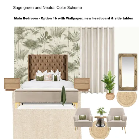 Master Bedroom option Wallpapered Walls.1b Interior Design Mood Board by Asma Murekatete on Style Sourcebook