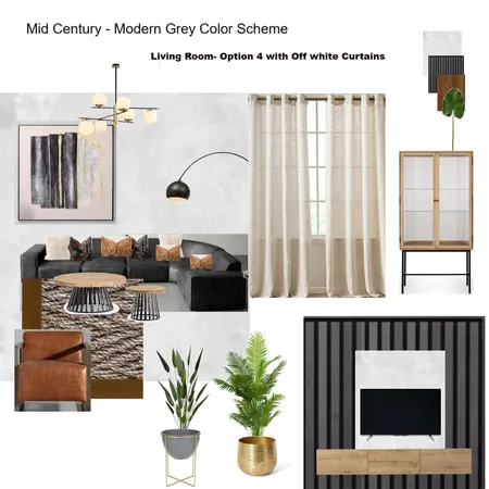 Grey Scheme Color Scheme- Living Room Grey Modular Couch with off white curtains Interior Design Mood Board by Asma Murekatete on Style Sourcebook