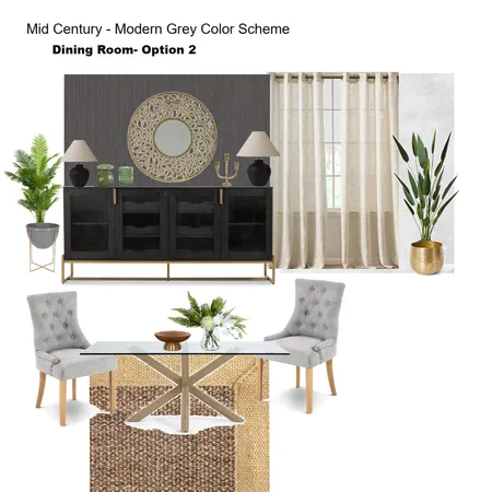 Grey Scheme Color Scheme- Dining Room with off white Curtains Interior Design Mood Board by Asma Murekatete on Style Sourcebook