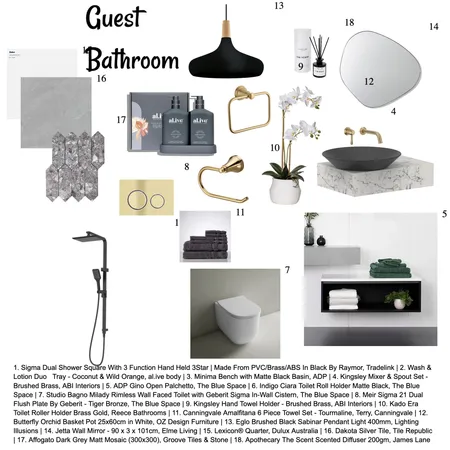 Guest Bathroom Interior Design Mood Board by Hundz_interiors on Style Sourcebook