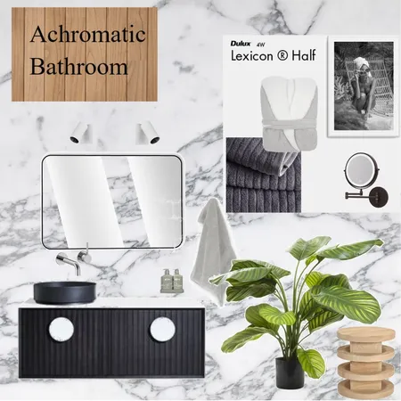 Achromatic Bathroom Interior Design Mood Board by LCI on Style Sourcebook