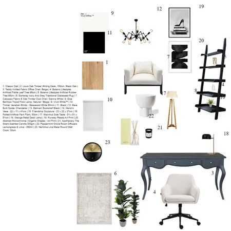 STUDY ROOM Interior Design Mood Board by Ginah Nawani on Style Sourcebook