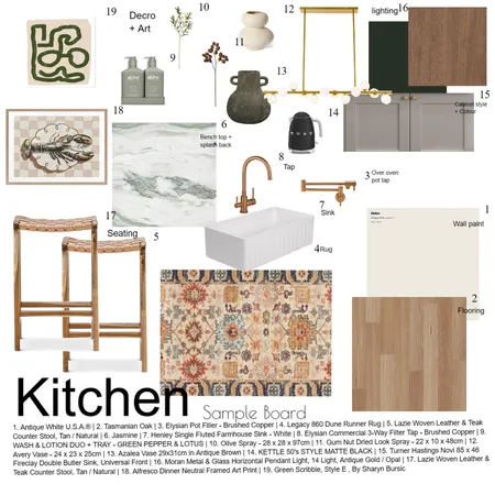 Kitchen Sample board Interior Design Mood Board by elizabethrhsteel on Style Sourcebook