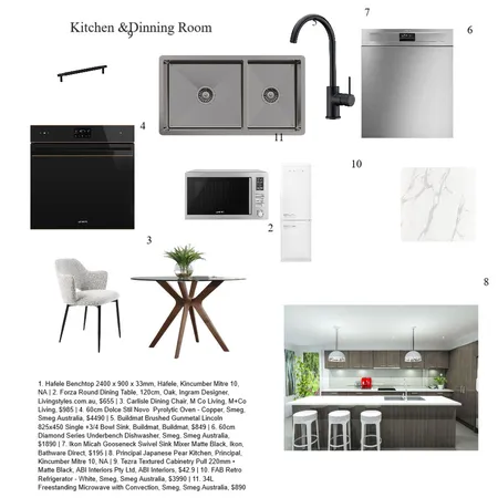 Kitchen & Dinning Table Interior Design Mood Board by nayswe76@gmail.com on Style Sourcebook