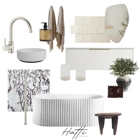 Marble Statement Bathroom Interior Design Mood Board by Hatti Interiors on Style Sourcebook