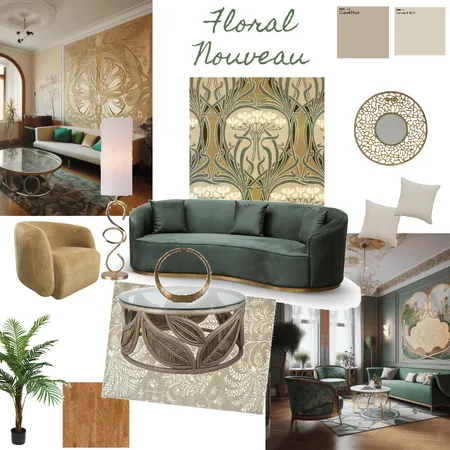 Art Nouveau Living Room Interior Design Mood Board by madstyles on Style Sourcebook