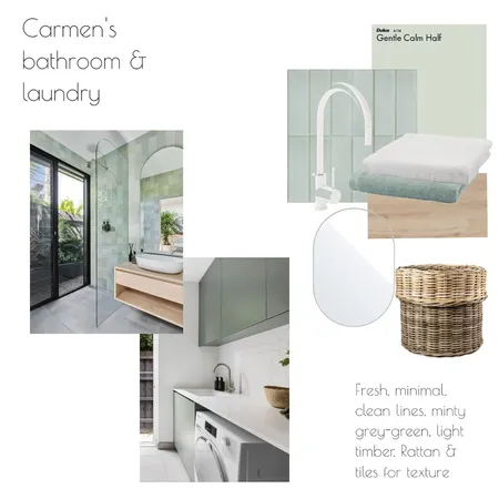 Carmen's minty bathroom & laundry Interior Design Mood Board by JoannaLee on Style Sourcebook