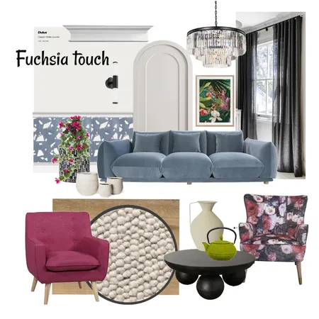 Fuchsia touch living room Interior Design Mood Board by MiraKab on Style Sourcebook
