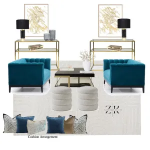 Glam living room Interior Design Mood Board by Interiors By Zai on Style Sourcebook