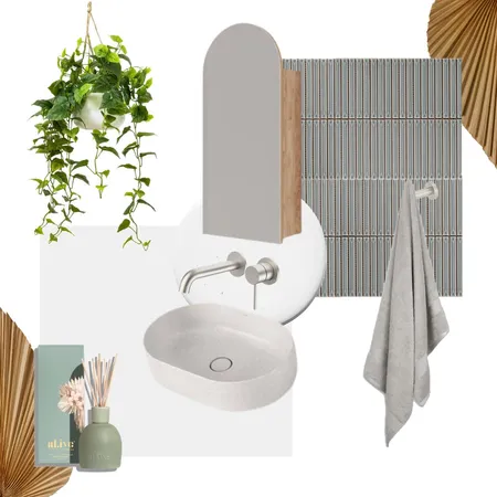Moodboard Monday - Ingrain Ash Arched Shaving Cabinet Interior Design Mood Board by The Blue Space on Style Sourcebook