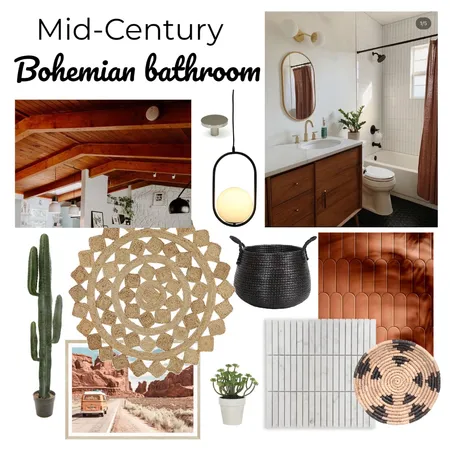 MCM Boho Bath Interior Design Mood Board by aparrish84 on Style Sourcebook