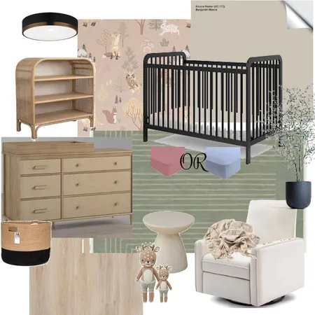 Toris Nursery- black crib Interior Design Mood Board by Brianna.Kahovec on Style Sourcebook