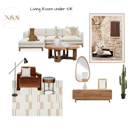 Under 10K Living Room Interior Design Mood Board by Christina Gomersall on Style Sourcebook