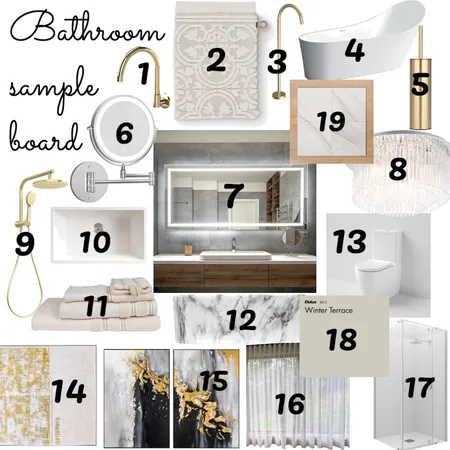 mood board bathroom Interior Design Mood Board by maiya.iacobelli25 on Style Sourcebook