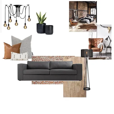 Modern Industrial Living Room Interior Design Mood Board by Selma on Style Sourcebook