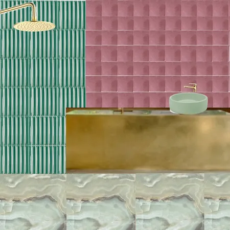 Bath - Pink & Green Interior Design Mood Board by dl2407 on Style Sourcebook