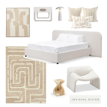 Neutral Bedroom Interior Design Mood Board by E N V I S U A L      D E S I G N on Style Sourcebook