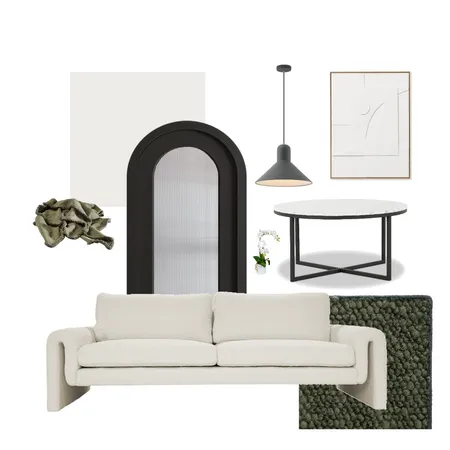 Modern Green + Black Living Room Interior Design Mood Board by Bethany Routledge-Nave on Style Sourcebook