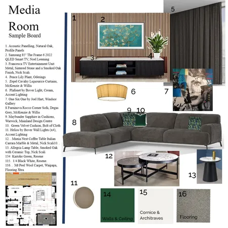 Media Room Sample Board Interior Design Mood Board by KarenMcMillan on Style Sourcebook