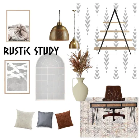 Rustic Sturdy Study Interior Design Mood Board by Therapy Design on Style Sourcebook