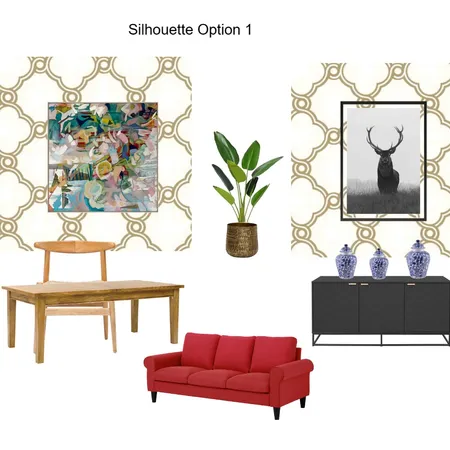 Wallpapered Dining wall Silhouette Option 1- Edith Interior Design Mood Board by Asma Murekatete on Style Sourcebook