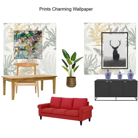 Wallpapered Dining wall Prints Charming Wallpaper- Edith Interior Design Mood Board by Asma Murekatete on Style Sourcebook