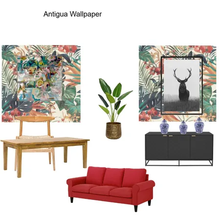 Wallpapered Dining wall Antigua Wallpaper- Edith Interior Design Mood Board by Asma Murekatete on Style Sourcebook