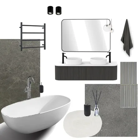 dark bathroom Interior Design Mood Board by jewelyre on Style Sourcebook