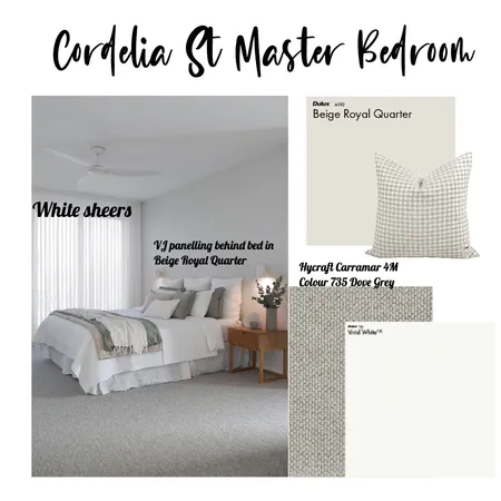 Cordelia St Master Bedroom Interior Design Mood Board by juliespiller1961@gmail.com on Style Sourcebook