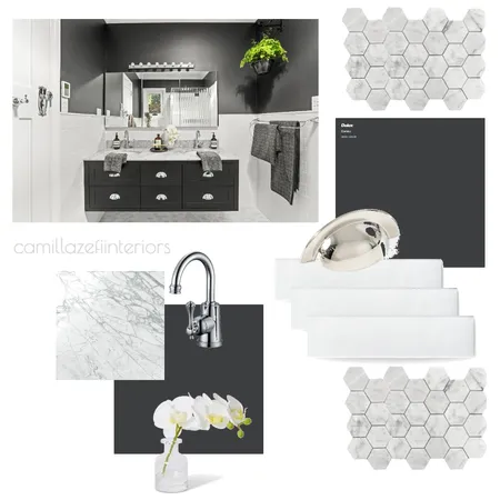 Modern Vintage Ensuite Bathroom Interior Design Mood Board by Camilla Zefi Interiors on Style Sourcebook