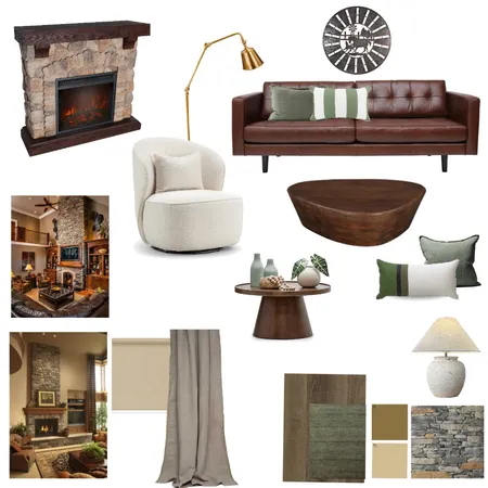 Rustic Living Room Interior Design Mood Board by dania on Style Sourcebook