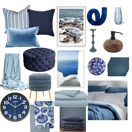 Monochromatic Blue Interior Design Mood Board by jbsuarez on Style Sourcebook