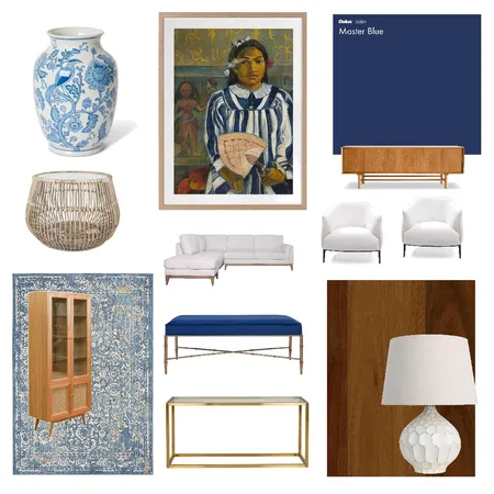 Royal blue/oyster white living room Interior Design Mood Board by Land of OS Designs on Style Sourcebook