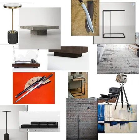 Living Room Modern Industrial Interior Design Mood Board by mingodimedici on Style Sourcebook