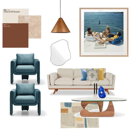 Contemporary Retro Living Space Interior Design Mood Board by In Order by Olivia on Style Sourcebook