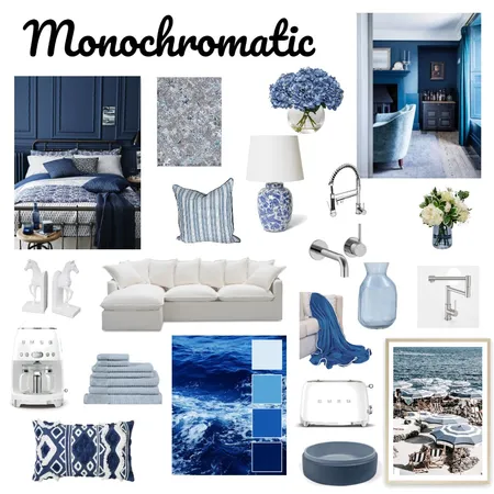 Monochromatic Blues Interior Design Mood Board by donna.moloney74 on Style Sourcebook