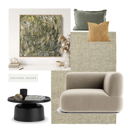 Moss Green Living Interior Design Mood Board by E N V I S U A L      D E S I G N on Style Sourcebook