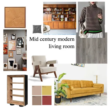 Mid century modern living room Interior Design Mood Board by kmaggiolo@hotmail.com on Style Sourcebook