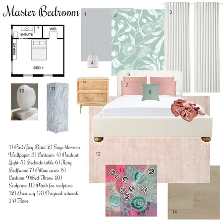 Master Bedroom Sample Board Interior Design Mood Board by Nikshodgson Interior Designs on Style Sourcebook