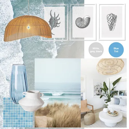 Accented Achromatic style - blue/white Interior Design Mood Board by Chris on Style Sourcebook