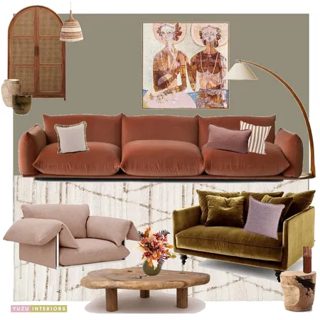 Autumn Earthy Livingroom Interior Design Mood Board by Yuzu Interiors on Style Sourcebook
